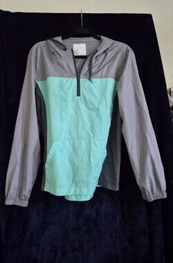 Zine Clothing Teal and Gray Half-Zip Hooded Pullover